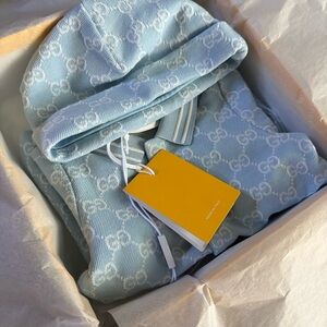 Gucci Sky Blue Monogrammed baby set